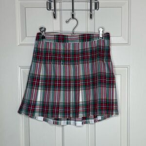 Aerie pleated plaid preppy holiday mini schoolgirl skirt | M